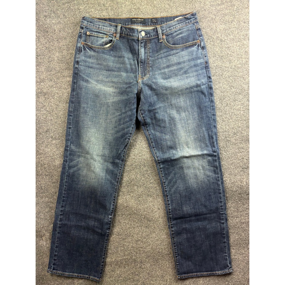 Lucky Brand 181 Relaxed Jeans Mens 36x34 Blue Dark Wash Straight Leg Denim